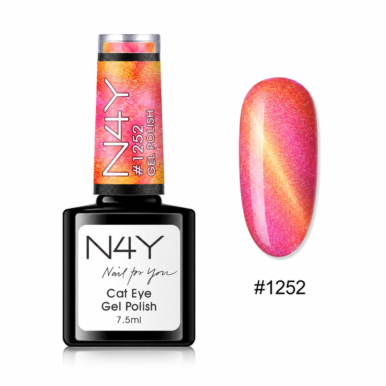 Gel Polish Sunset Coral Beam Cat eye
