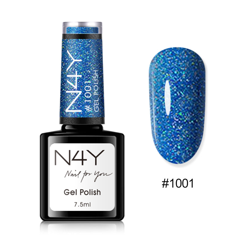 Gel Polish Blue Glitter