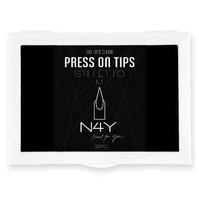 N4Y Press on Stiletto Klar - 120 stk.
